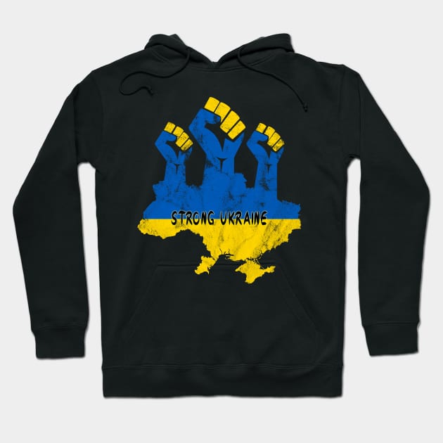 Strong Ukraine Ukrainian Flag Hoodie by Global Creation